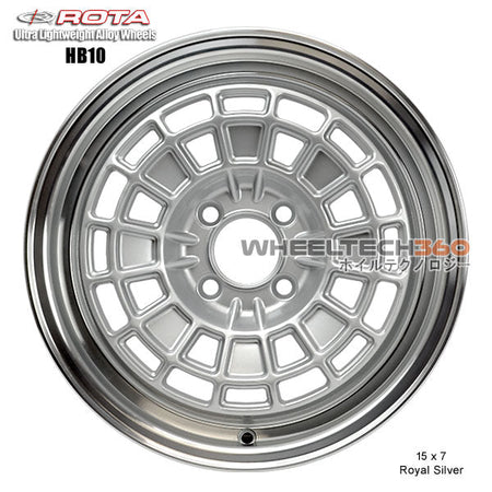 ROTA Wheel HB10 (15x7, 4x100+35mm, 67.1mm Hub) Royal Silver
