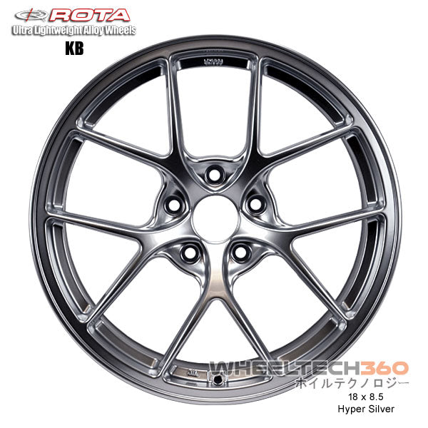 ROTA Wheel KB-F (18x8.5, 5x108+42mm, 73mm Hub) Hyper Silver
