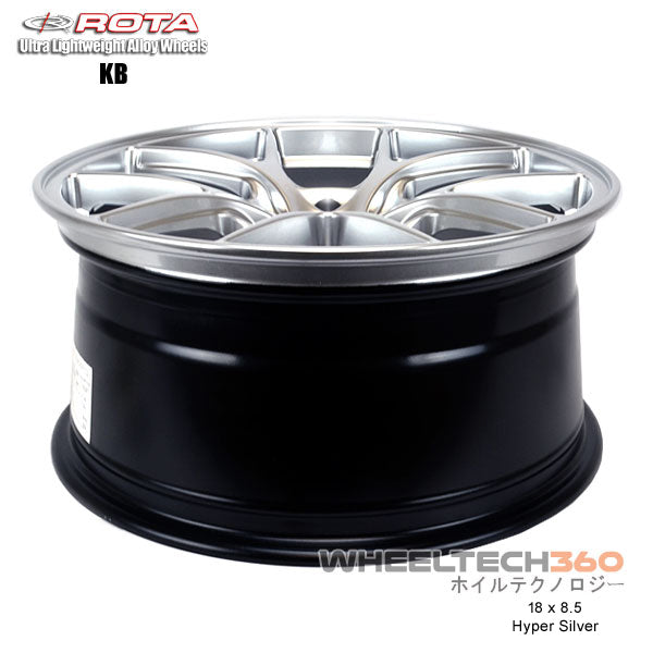 ROTA Wheel KB-F (18x8.5, 5x114.3+44mm, 73mm Hub) Hyper Silver