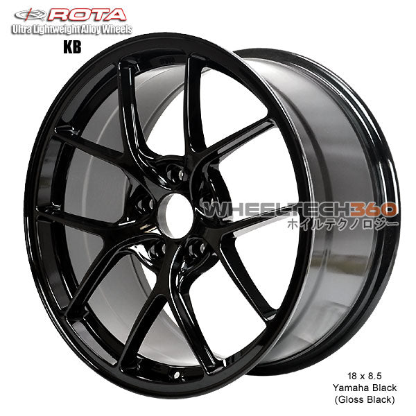 ROTA Wheel KB-F (18x8.5, 5x100+44mm, 73mm Hub) Yamaha Gloss Black