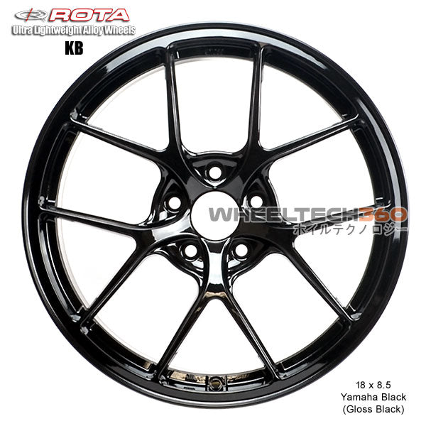 ROTA Wheel KB-F (18x8.5, 5x100+44mm, 73mm Hub) Yamaha Gloss Black