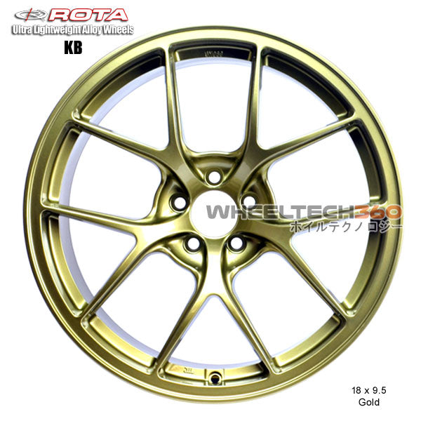 ROTA Wheel KB-R (18x9.5, 5x114.3+38mm, 73mm Hub) Gold