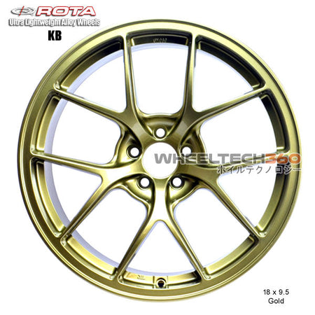 ROTA Wheel KB-R (18x9.5, 5x114.3+38mm, 73mm Hub) Gold