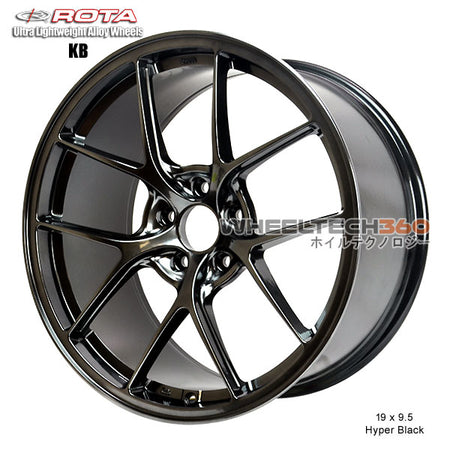 ROTA Wheel KB-R (19x9.5, 5x114.3+40mm, 73mm Hub) Hyper Black