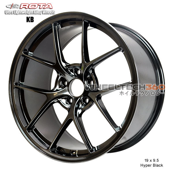 ROTA Wheel KB-R (19x9.5, 5x114.3+40mm, 73mm Hub) Hyper Black