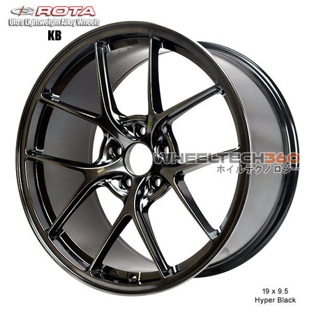 ROTA Wheel KB-R (19x9.5, 5x108+42mm, 73mm Hub) Hyper Black