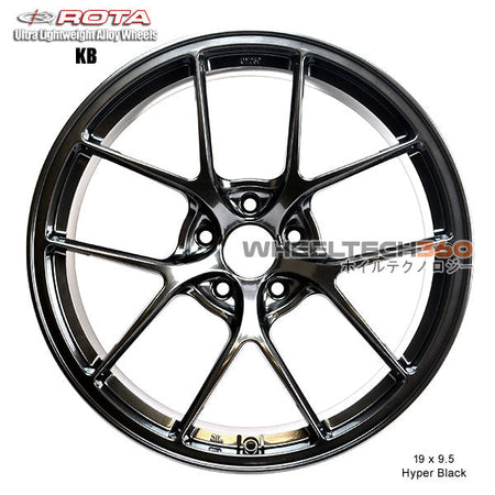 ROTA Wheel KB-R (19x9.5, 5x114.3+40mm, 73mm Hub) Hyper Black