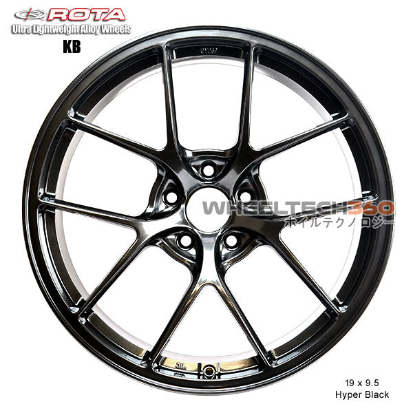 ROTA Wheel KB-R (19x9.5, 5x100+40mm, 56.1mm Hub) Hyper Black