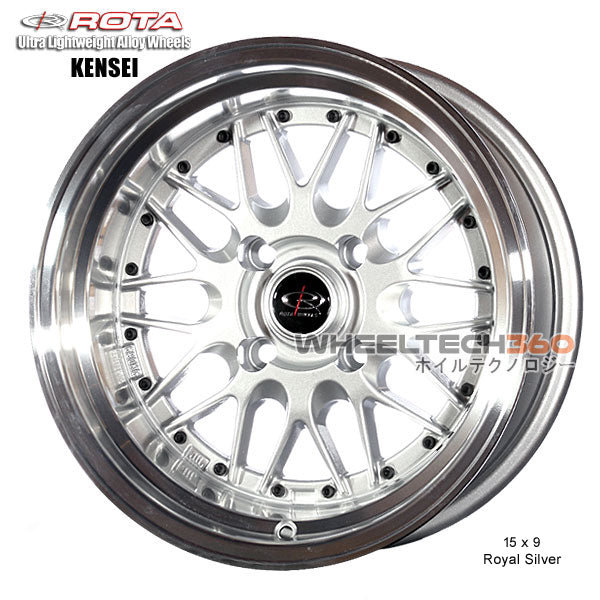 ROTA Wheel Kensei (15x9, 4x100+0mm, 67.1mm Hub) Royal Silver