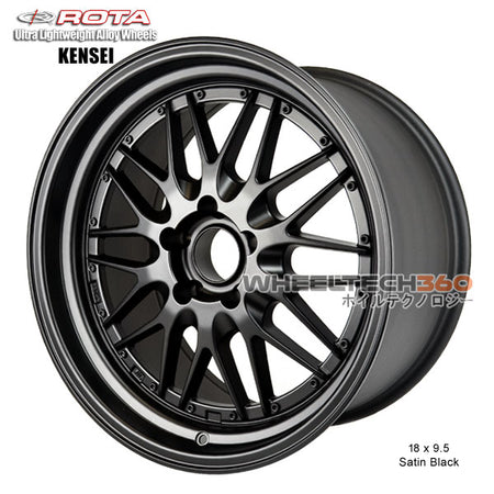 ROTA Wheel Kensei (18x9.5, 5x100+35mm, 73mm Hub) Satin Black