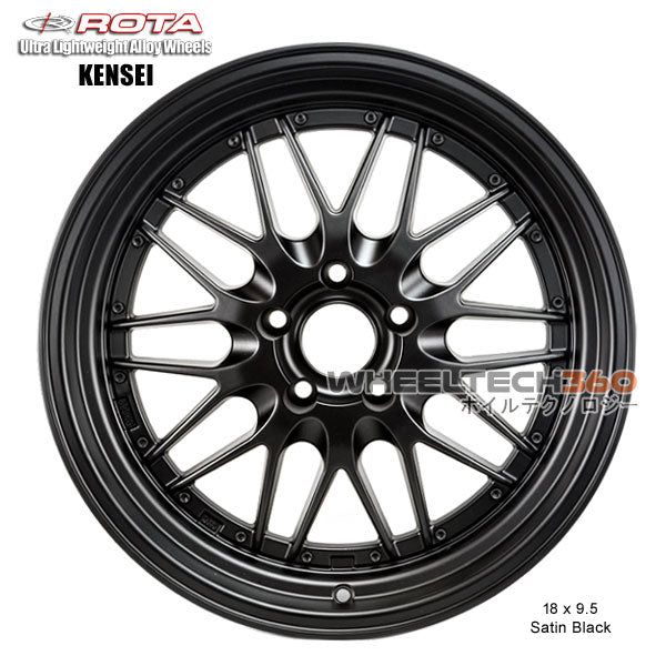 ROTA Wheel Kensei (18x9.5, 5x100+35mm, 73mm Hub) Satin Black