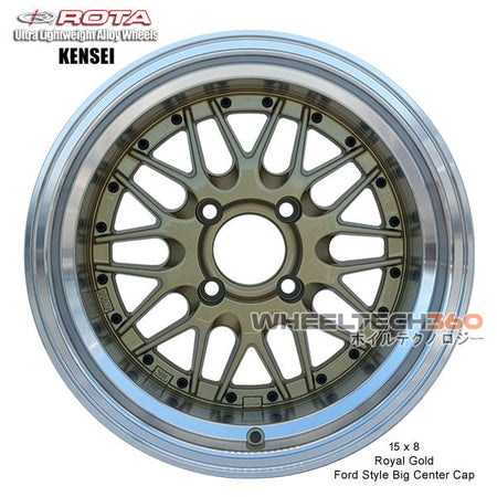 ROTA Wheel Kensei (15x8, 4x114.3-10mm, 73mm Hub) Royal Gold