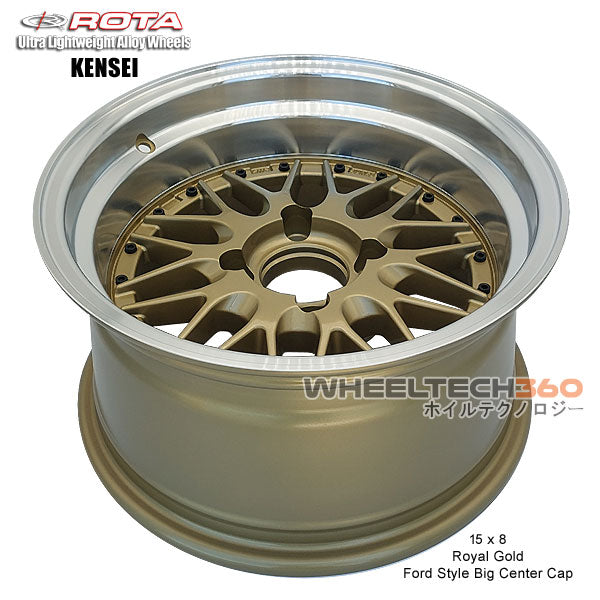 ROTA Wheel Kensei (15x8, 4x114.3-10mm, 73mm Hub) Royal Gold