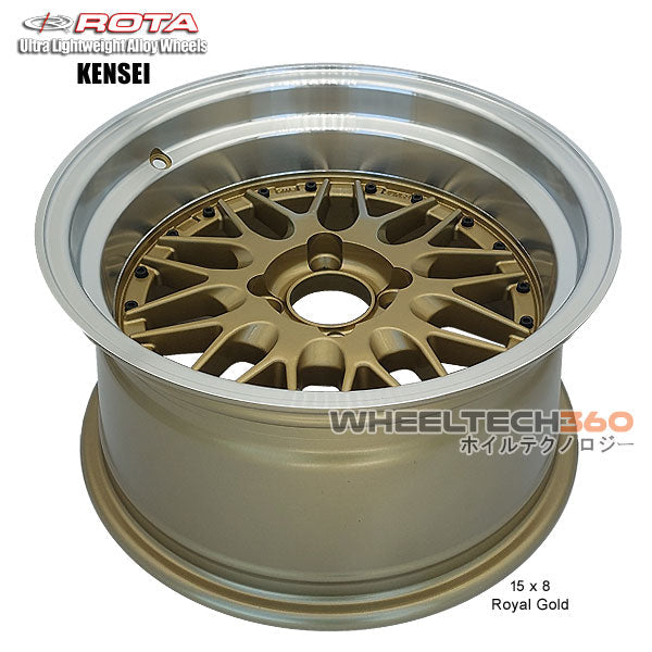 ROTA Wheel Kensei (15x8, 4x100+0mm, 67.1mm Hub) Royal Gold