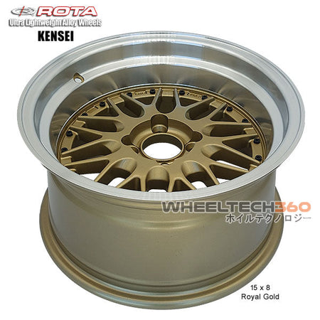 ROTA Wheel Kensei (15x8, 4x100+0mm, 67.1mm Hub) Royal Gold