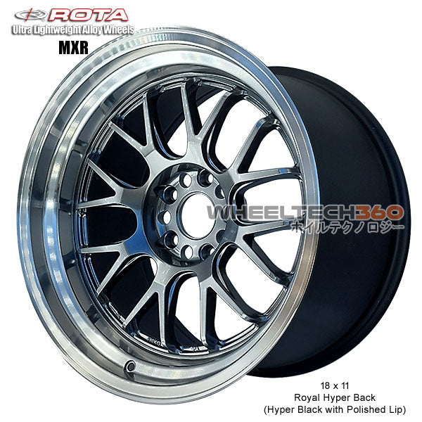 ROTA Wheel MXR-R2 (18x11, 5x114.3+20mm, 73mm Hub) Royal Hyper Black