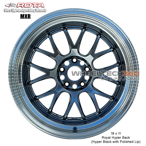 ROTA Wheel MXR-R2 (18x11, 5x114.3+20mm, 73mm Hub) Royal Hyper Black