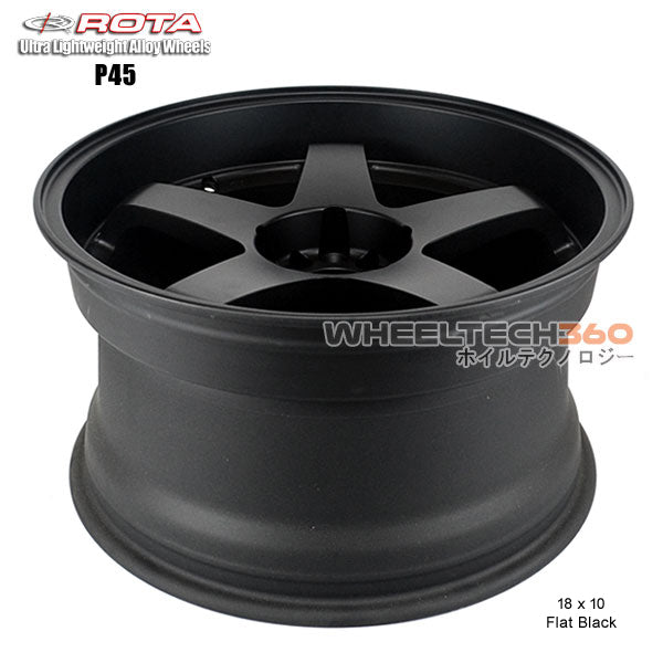 ROTA Wheel P45R2 (18x10, 5x114.3+20mm, 73mm Hub) Satin Black
