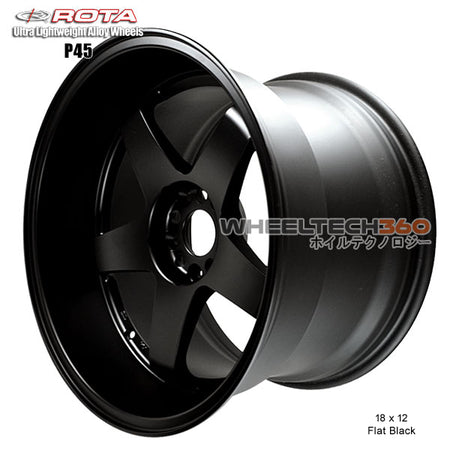 ROTA Wheel P45R3 (18x12, 5x114.3+20mm, 73mm Hub) Satin Black