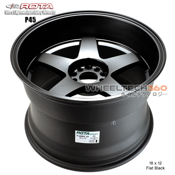ROTA Wheel P45R3 (18x12, 5x114.3+20mm, 73mm Hub) Satin Black
