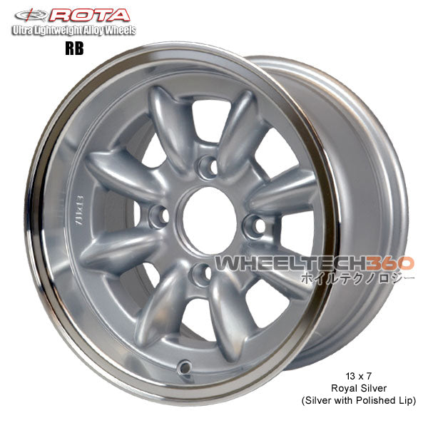 ROTA Wheel RB (13x7, 4x114.3+4mm, 73mm Hub, Ford Style Big Center Cap)