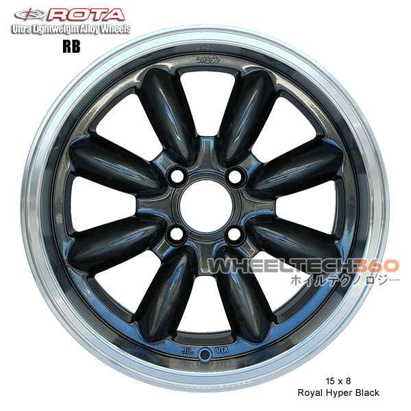 ROTA Wheel RB (15x8, 4x100+35mm, 67.1mm Hub) Royal Hyper Black