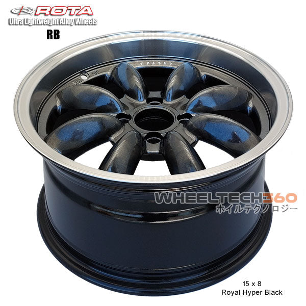 ROTA Wheel RB (15x8, 4x100+35mm, 67.1mm Hub) Royal Hyper Black