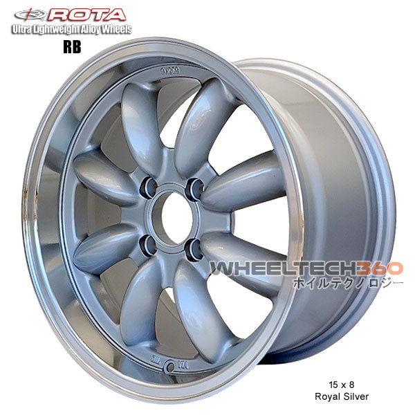 ROTA Wheel RB (15x8, 4x100+35mm, 67.1mm Hub) Royal Silver