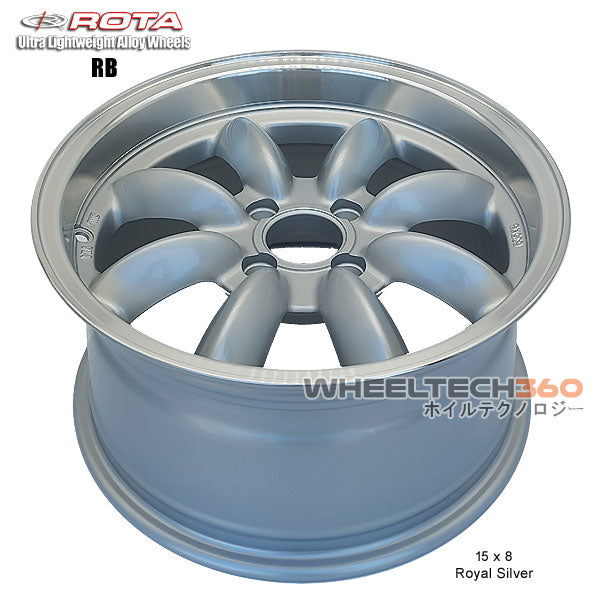 ROTA Wheel RB (15x8, 4x100+35mm, 67.1mm Hub) Royal Silver
