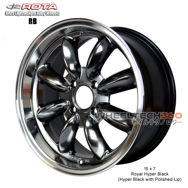 ROTA Wheel RB (15x7, 4x114.3+20mm, 73mm Hub, Ford Style Big Center Cap)
