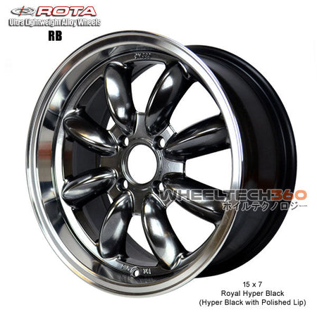ROTA Wheel RB (15x7, 4x108+30mm, 73mm Hub) Royal Hyper Black