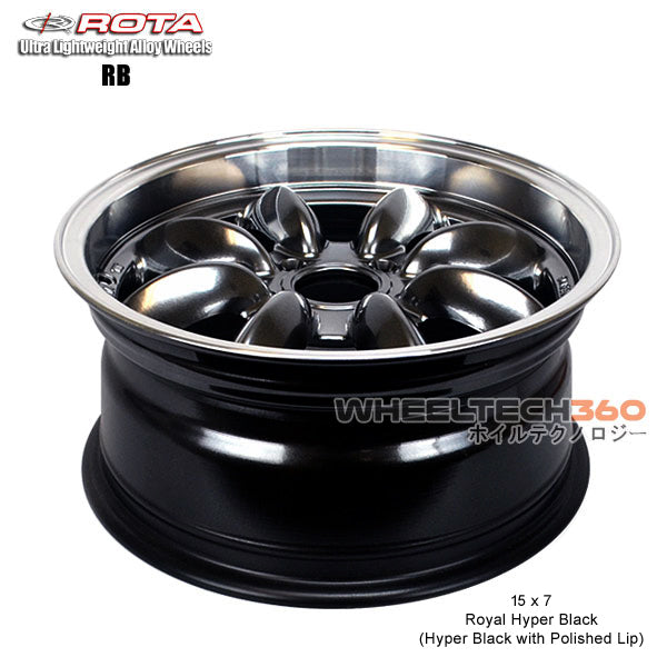 ROTA Wheel RB (15x7, 4x108+30mm, 73mm Hub) Royal Hyper Black