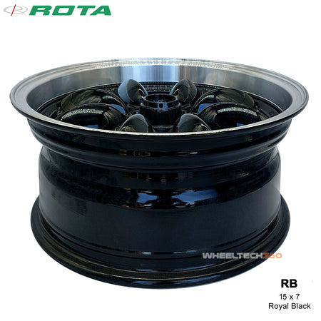 ROTA Wheel RB (15x7, 4x100+30mm, 67.1mm Hub) Royal Black