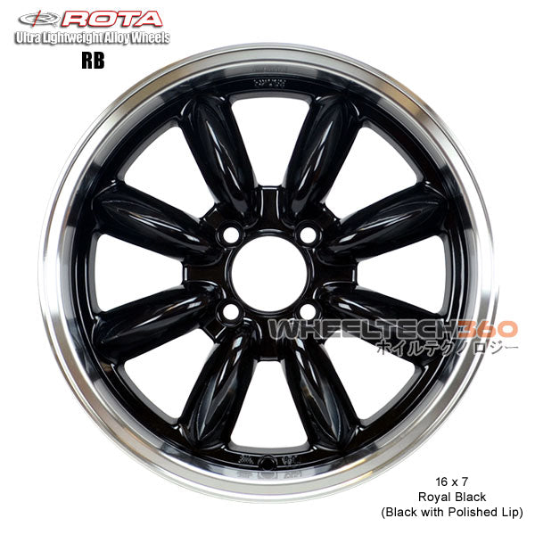 ROTA Wheel RB (16x7, 4x114.3+10mm, 73mm Hub, Ford Style Big Center Cap)