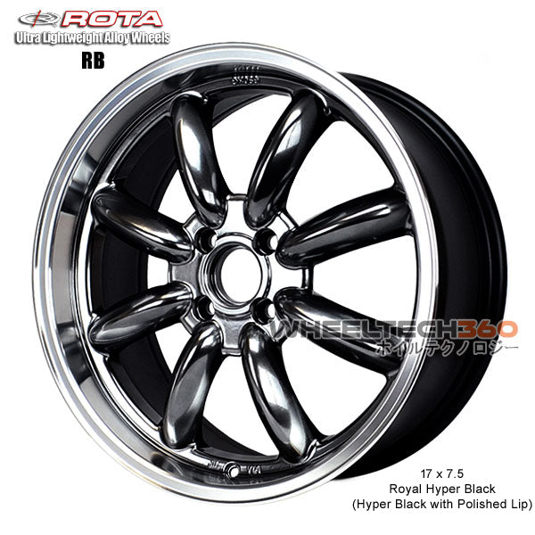 ROTA Wheel RB (17x7.5, 4x114.3+4mm, 73mm Hub, Ford Style Big Center Cap)