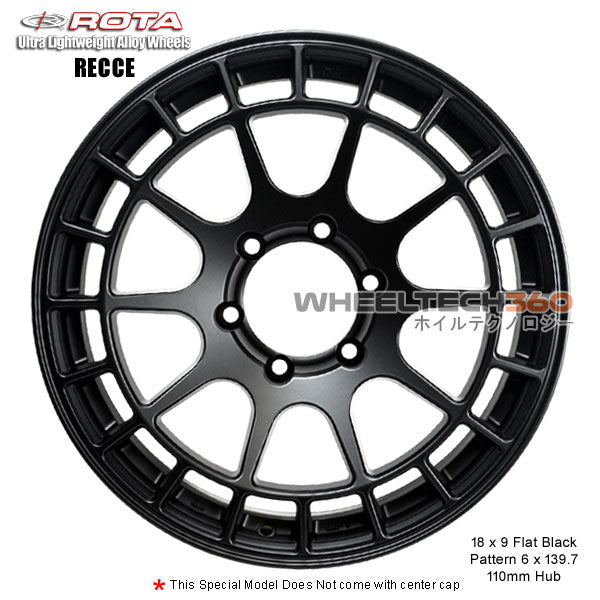 ROTA Wheel Recce (18x9, 6x139.7+10mm, 110mm Hub)
