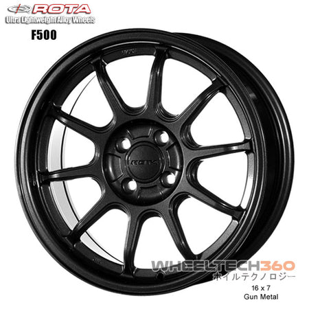 ROTA Wheel F500 (16x7, 4x100+40mm, 67.1mm Hub)
