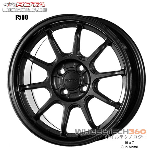 ROTA Wheel F500 (16x7, 4x100+40mm, 67.1mm Hub)