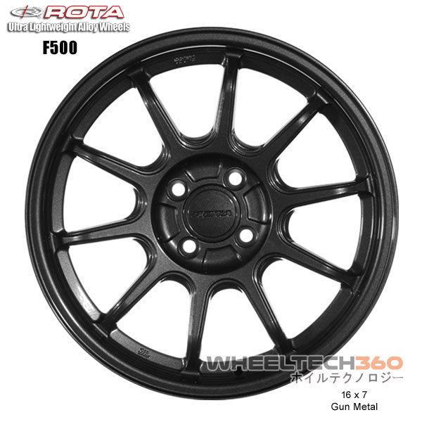 ROTA Wheel F500 (16x7, 4x100+40mm, 67.1mm Hub)