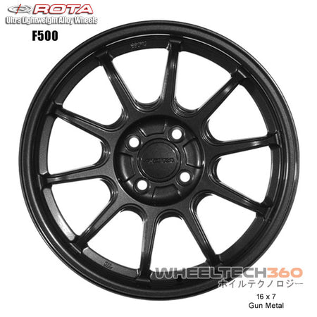 ROTA Wheel F500 (16x7, 4x100+40mm, 67.1mm Hub)