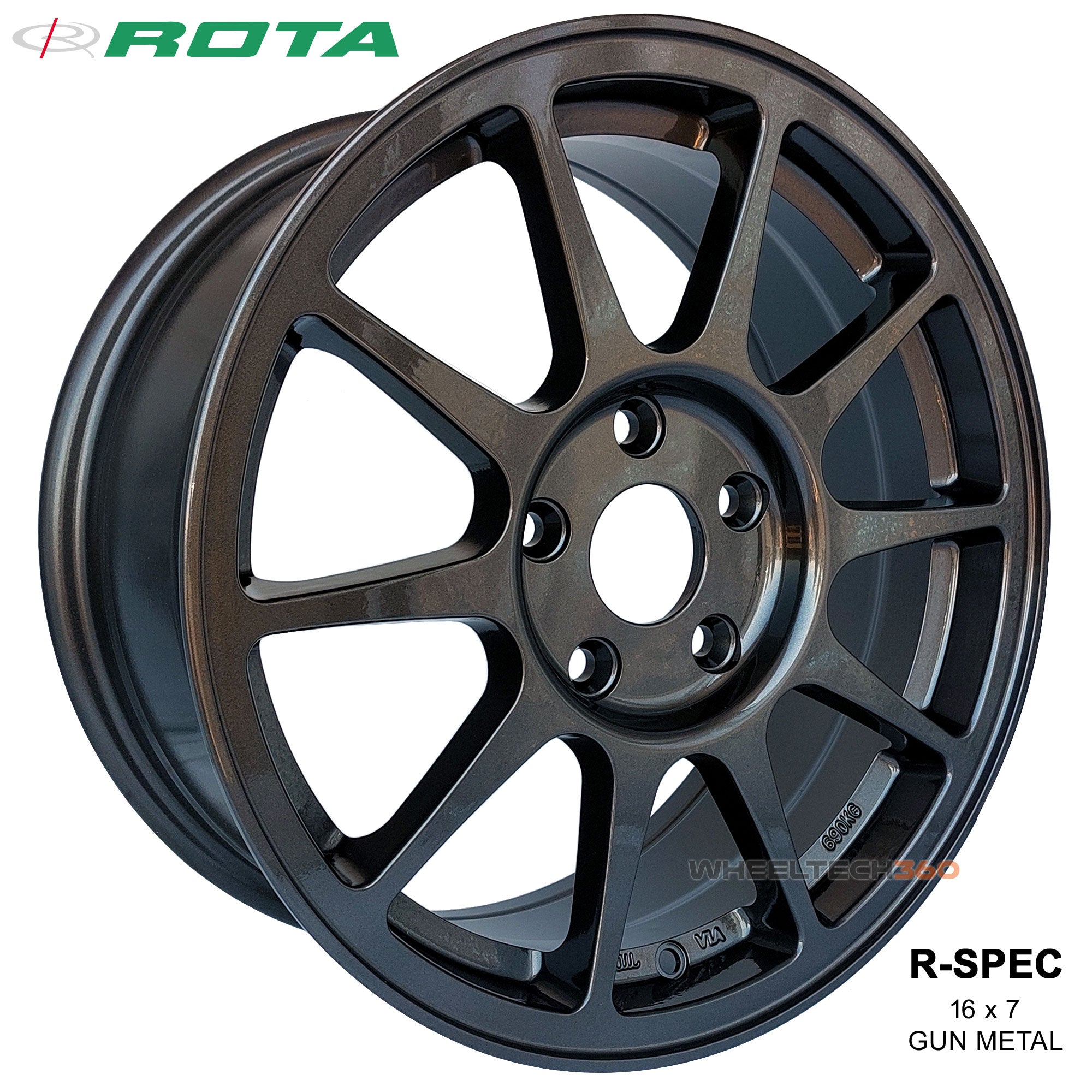 ROTA Wheel R-Spec (16x7, 5x114.3+45mm, 73mm Hub) Gu Metal