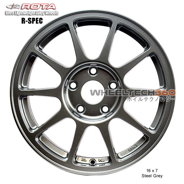 ROTA Wheel R-Spec (16x7, 5x114.3+45mm, 73mm Hub) Steel Grey