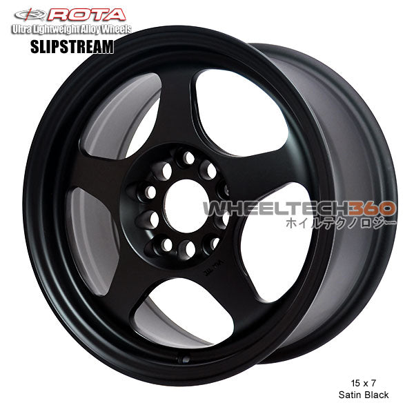 ROTA Wheel Slipstream (15x7, 5x100+35mm, 57.1mm Hub) Satin Black