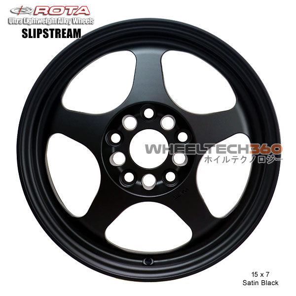 ROTA Wheel Slipstream (15x7, 5x100+35mm, 57.1mm Hub) Satin Black