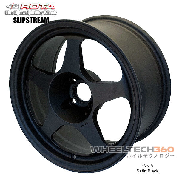 ROTA Wheel Slipstream (16x8, 4x100+20mm, 57.1mm Hub)  Satin Black