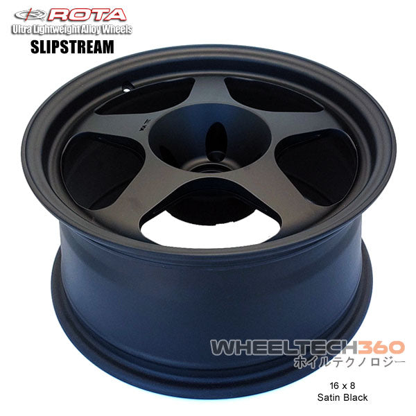 ROTA Wheel Slipstream (16x8, 4x100+20mm, 57.1mm Hub)  Satin Black