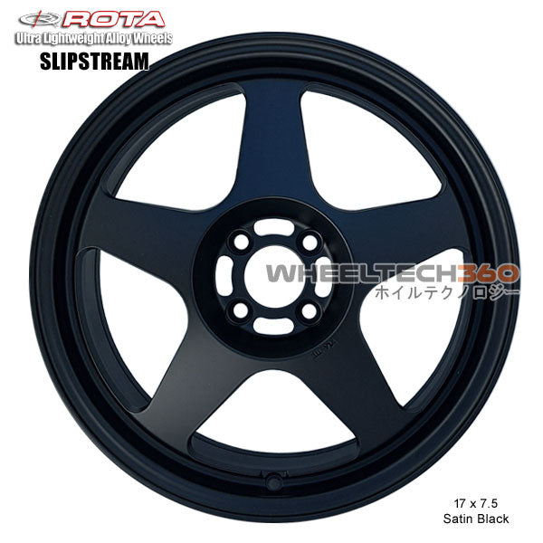 ROTA Wheel Slipstream (17x7.5, 4x100+45mm, 67.1mm Hub) Satin Black