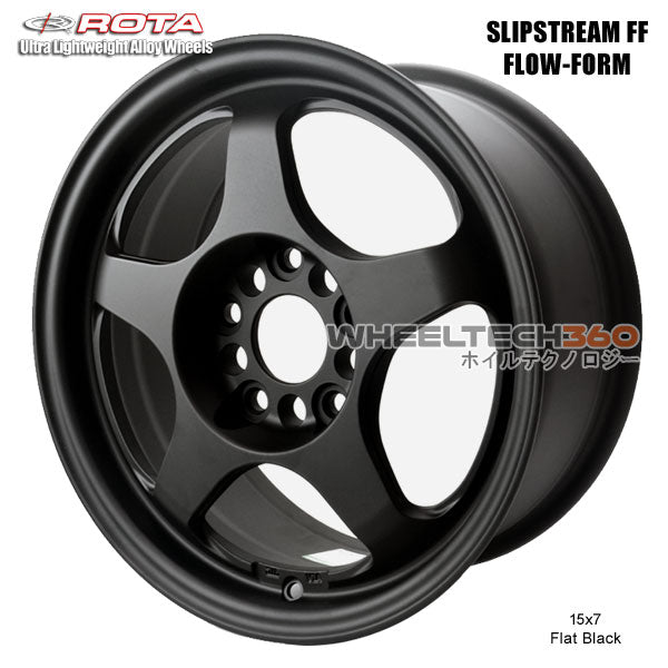ROTA Wheel Slipstream Flow-Form (15x7, 5x114.3+40mm, 73mm Hub) Flat Black