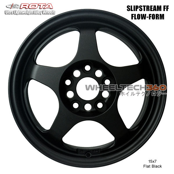 ROTA Wheel Slipstream Flow-Form (15x7, 5x114.3+40mm, 73mm Hub) Flat Black