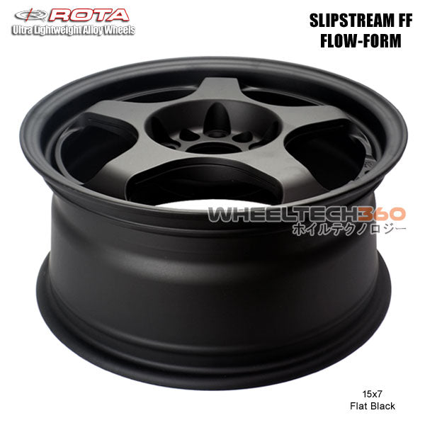 ROTA Wheel Slipstream Flow-Form (15x7, 5x114.3+40mm, 73mm Hub) Flat Black